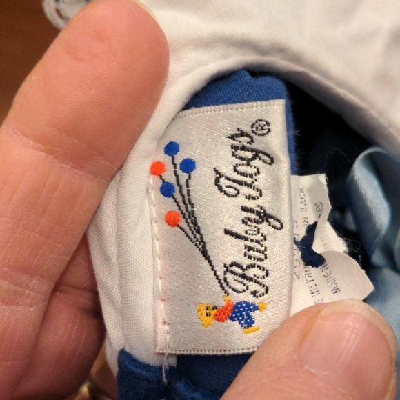 Baby Togs Dresses Vintage Baby Togs Navy Blue Velvet With White